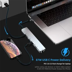 USB C Multi Hub - HDMI 4K 8in1