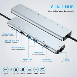 USB C Multi Hub - HDMI 4K 8in1