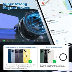 360 Rotable - Magnetisk telefon holder med vakuum