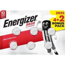 Energizer Lithium, CR2032, 6 stk