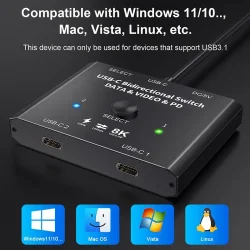 USB C KVM Switch - 2 Port