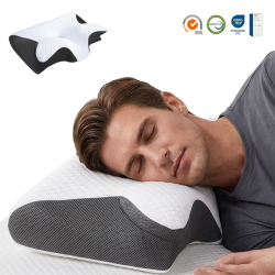 Ergonomisk Memory Foam Hovedpude � konturpude med nakke- og skulderst�tte