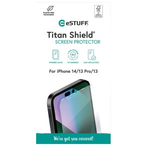 eSTUFF iPhone 16e/14/13/13 Pro Screen Protector. Titan Shield