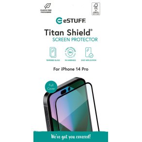 eSTUFF iPhone 14 Pro Full Cover Screen Protector. Titan Shield
