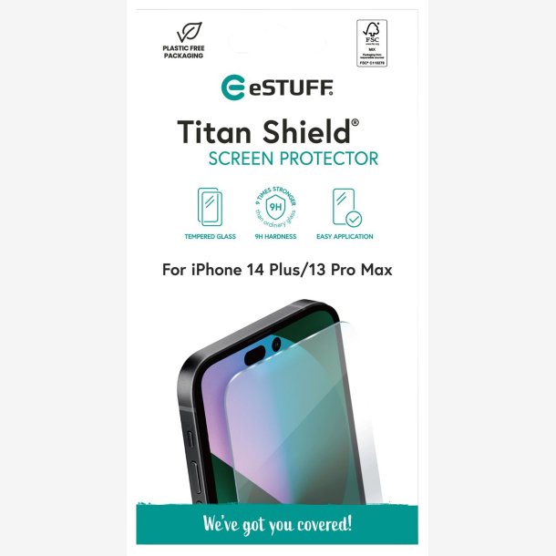 eSTUFF iPhone 14 Plus/13 Pro Max Screen Protector. Titan Shield�