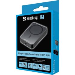 Sandberg Magnet Wireless Powerbank 10000 ALU