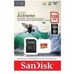 SanDisk Extreme MicroSDXC Class 10 UHS-I V30 A2 190/90MB/s 128 GB