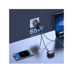 Baseus Wall charger OS-Cube Pro 2xUSB-C + USB 65W (black)