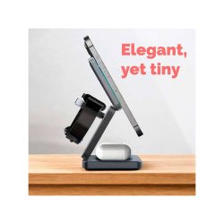 3 i 1 Trdls oplader Qi kompatibel Foldbar - Black week